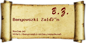 Benyovszki Zalán névjegykártya