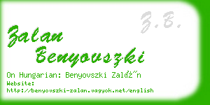 zalan benyovszki business card